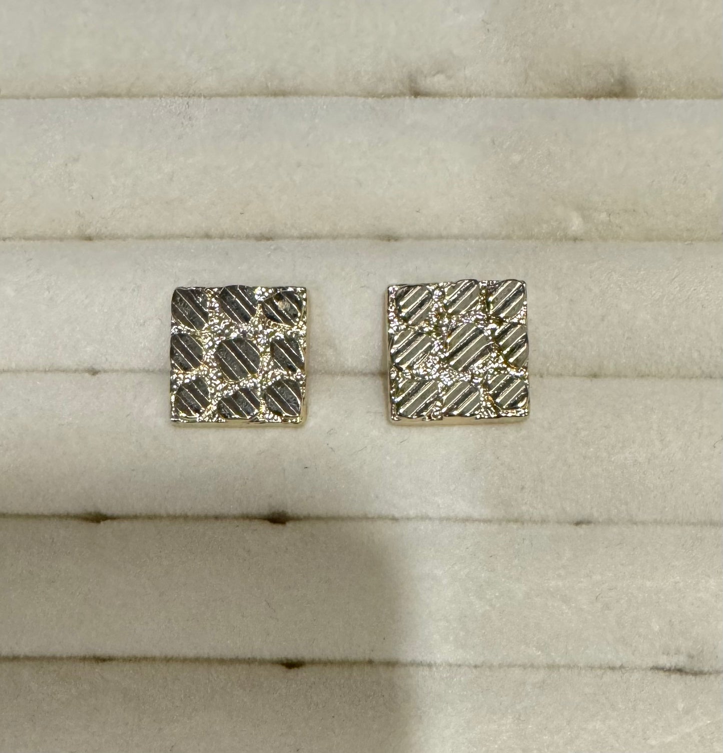 Square nugget earrings