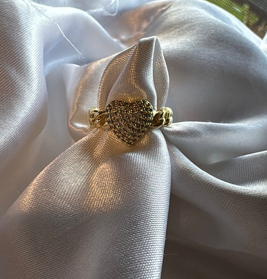Iced heart ring