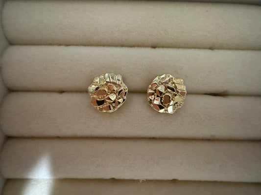 Round nugget earrings