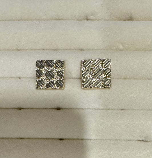 Square nugget earrings
